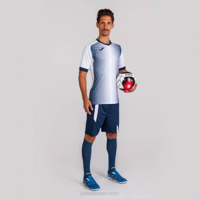 gömlek kısa kollu süpernova Joma beyaz lacivert erkekler 0RJD2945