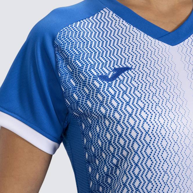 gömlek kısa kollu süpernova Joma kraliyet mavisi beyaz kadınlar 0RJD3980