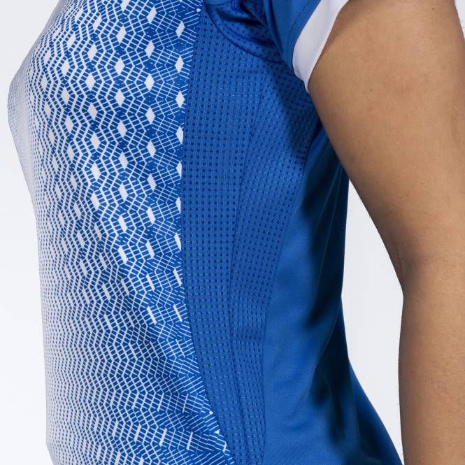 gömlek kısa kollu süpernova Joma kraliyet mavisi beyaz kadınlar 0RJD3980