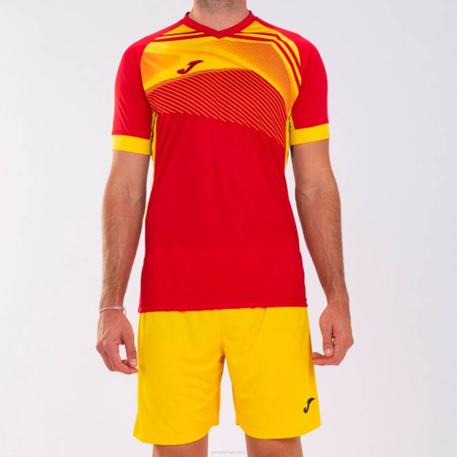 gömlek kısa kollu süpernova ii Joma kırmızı Sarı erkekler 0RJD3162
