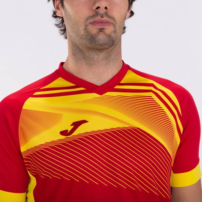 gömlek kısa kollu süpernova ii Joma kırmızı Sarı erkekler 0RJD3162