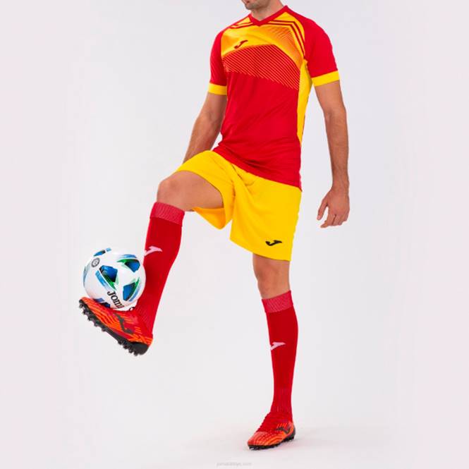 gömlek kısa kollu süpernova ii Joma kırmızı Sarı erkekler 0RJD3162