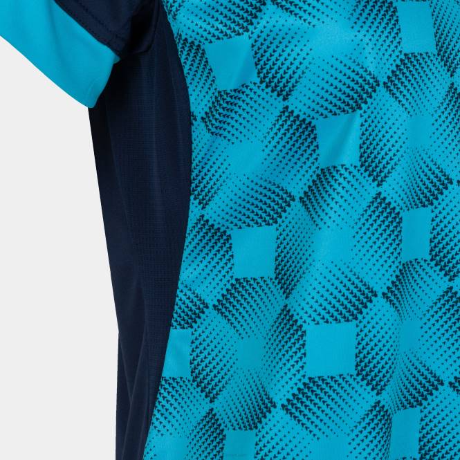 gömlek kısa kollu süpernova iii Joma lacivert floresan turkuaz kadınlar 0RJD3902