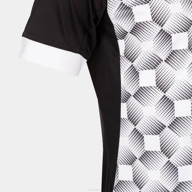 gömlek kısa kollu süpernova iii Joma siyah beyaz erkekler 0RJD4556