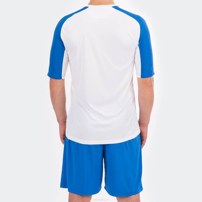 gömlek kısa kollu temel Joma beyaz kraliyet mavisi erkekler 0RJD3276