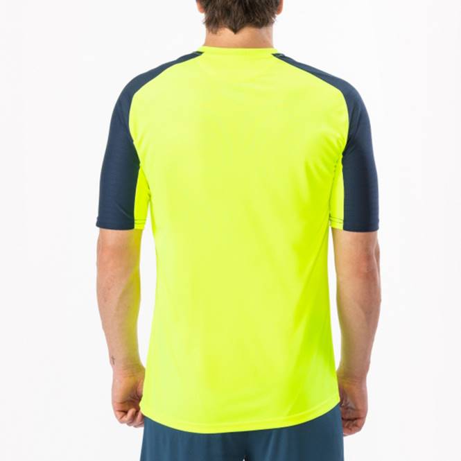 gömlek kısa kollu temel Joma floresan sarı lacivert erkekler 0RJD4325