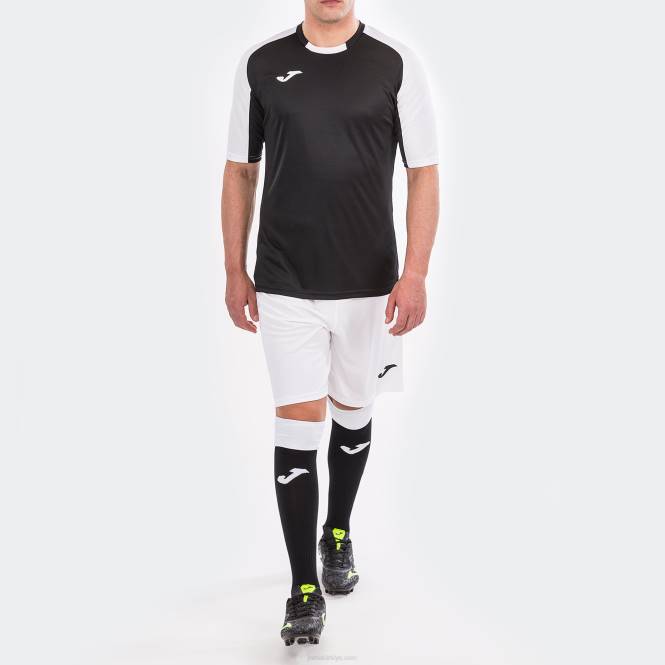 gömlek kısa kollu temel Joma siyah beyaz erkekler 0RJD4350