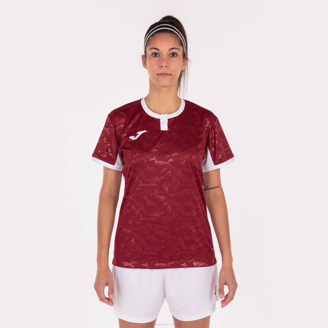 gömlek kısa kollu toletum ii Joma bordo beyaz kadınlar 0RJD1807