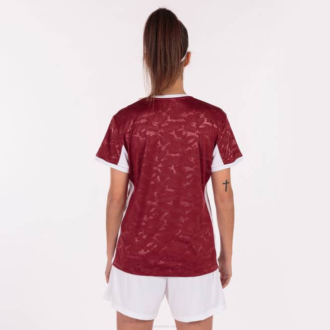 gömlek kısa kollu toletum ii Joma bordo beyaz kadınlar 0RJD1807