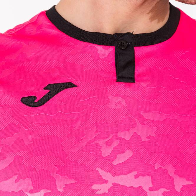 gömlek kısa kollu toletum ii Joma floresan pembe siyah erkekler 0RJD4624