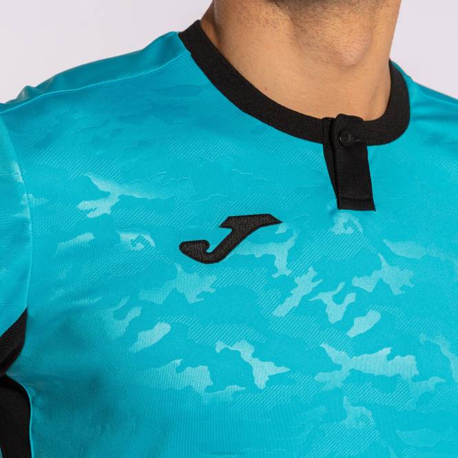 gömlek kısa kollu toletum ii Joma floresan turkuaz lacivert erkekler 0RJD3402