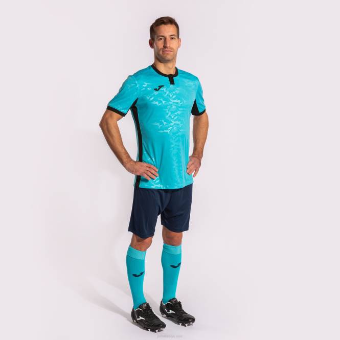 gömlek kısa kollu toletum ii Joma floresan turkuaz lacivert erkekler 0RJD3402