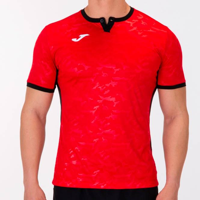 gömlek kısa kollu toletum ii Joma kırmızı siyah erkekler 0RJD1295
