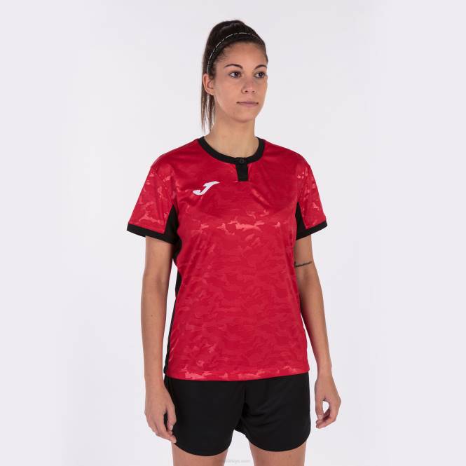 gömlek kısa kollu toletum ii Joma kırmızı siyah kadınlar 0RJD2257