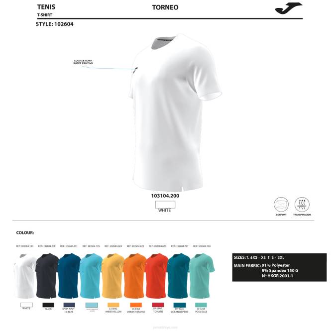 gömlek kısa kollu torneo Joma lacivert erkekler 0RJD66