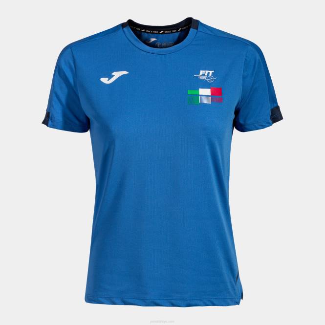 gömlek kısa kollu İtalyan tenis federasyonu Joma Kraliyet mavisi kadınlar 0RJD2058