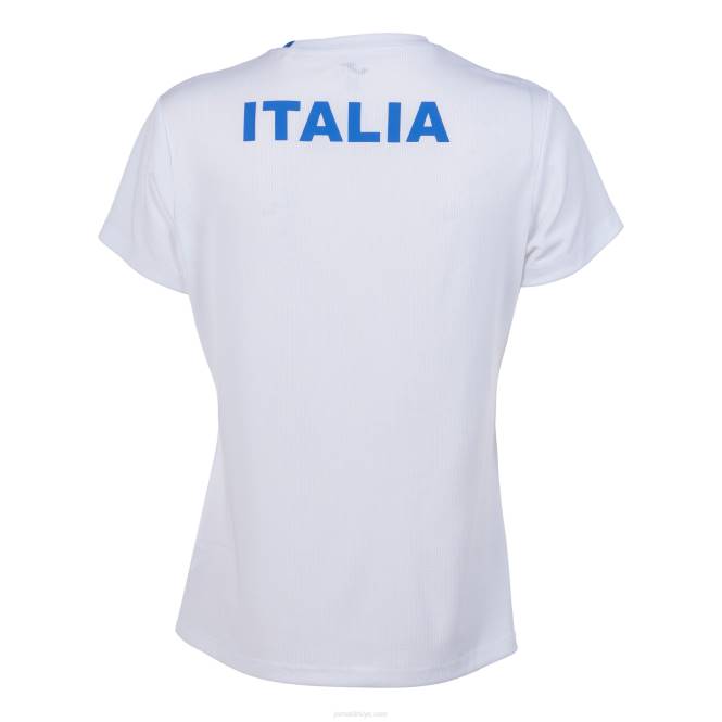 gömlek kısa kollu İtalyan tenis federasyonu Joma beyaz kadınlar 0RJD1809