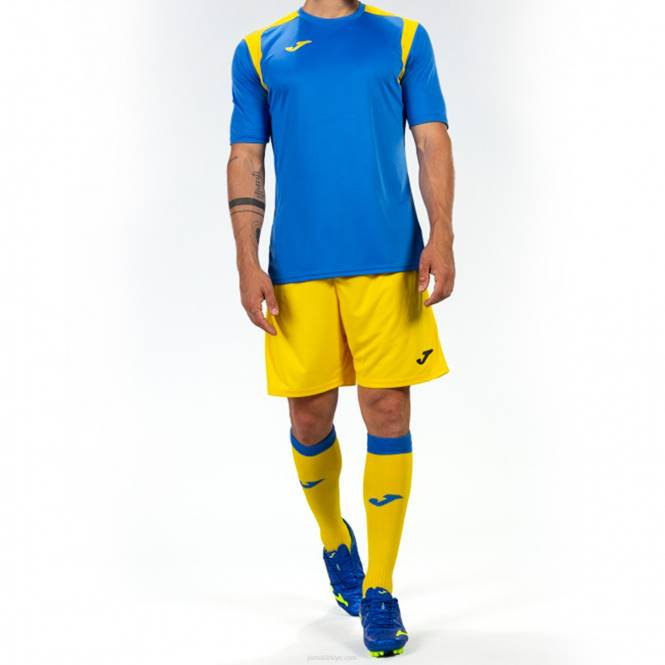 gömlek kısa kollu şampiyonluk v Joma kraliyet mavisi sarı erkekler 0RJD3468