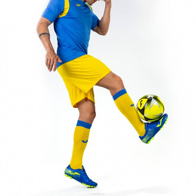 gömlek kısa kollu şampiyonluk v Joma kraliyet mavisi sarı erkekler 0RJD3468