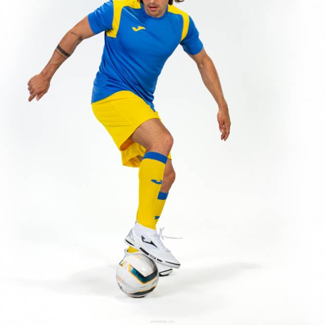 gömlek kısa kollu şampiyonluk v Joma kraliyet mavisi sarı erkekler 0RJD3468