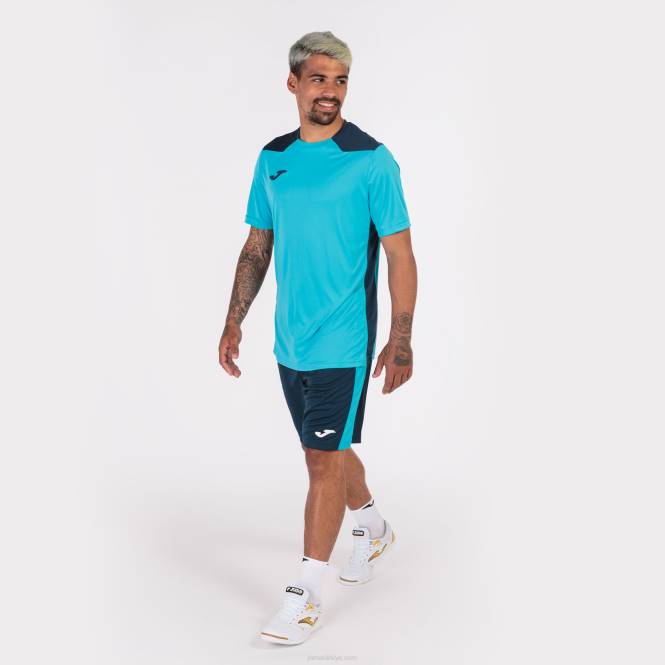 gömlek kısa kollu şampiyonluk vi Joma floresan turkuaz lacivert erkekler 0RJD1469