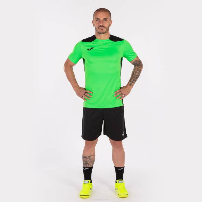 gömlek kısa kollu şampiyonluk vi Joma floresan yeşil siyah erkekler 0RJD4516