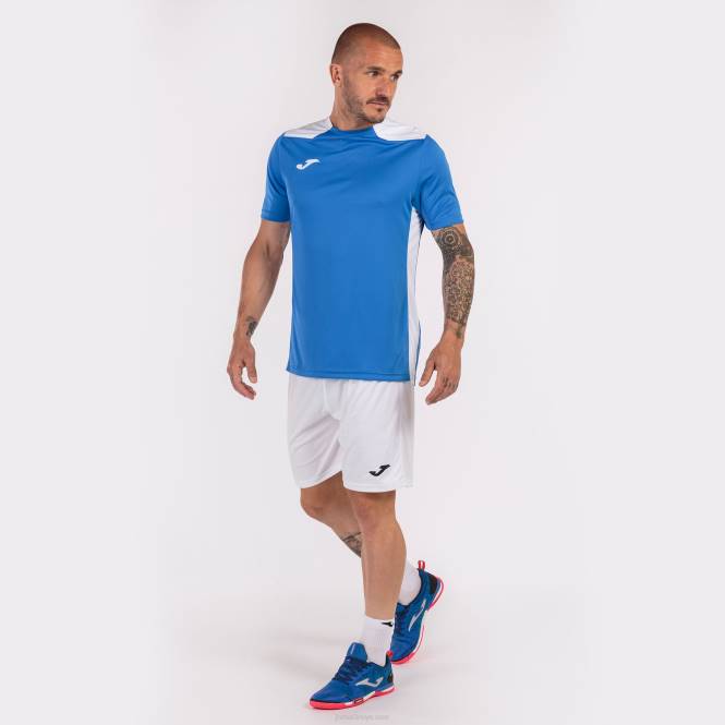 gömlek kısa kollu şampiyonluk vi Joma kraliyet mavisi beyaz erkekler 0RJD1345