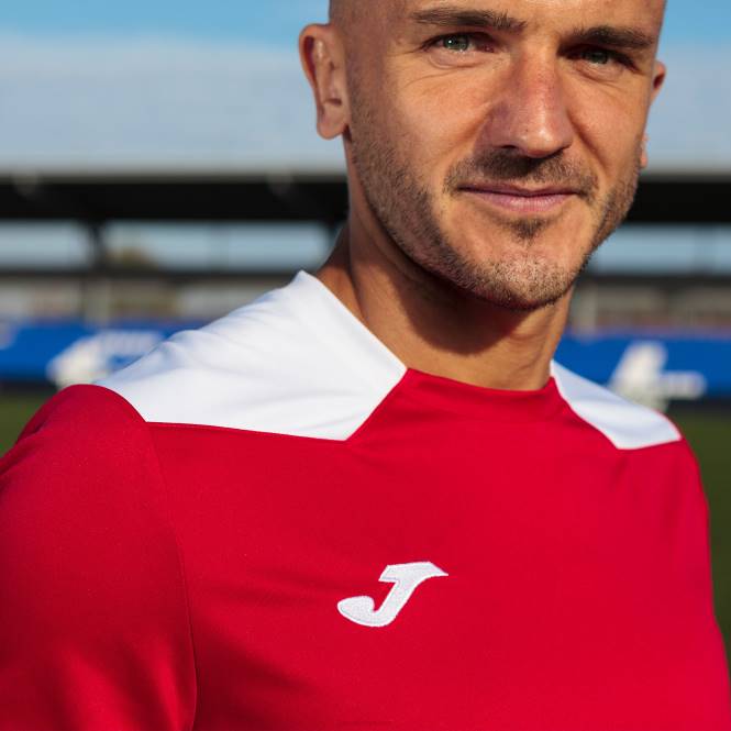 gömlek kısa kollu şampiyonluk vi Joma kırmızı beyaz erkekler 0RJD3261