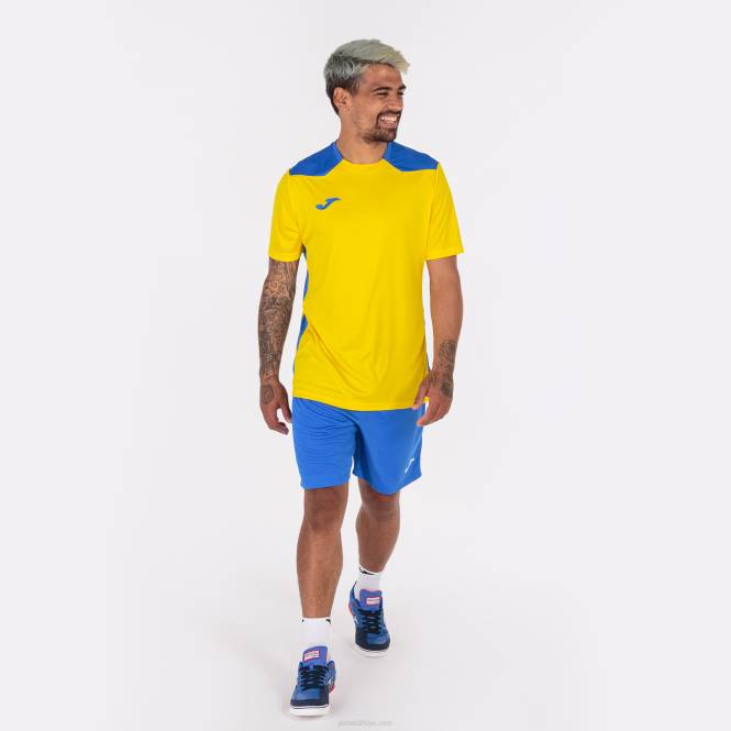 gömlek kısa kollu şampiyonluk vi Joma sarı kraliyet mavisi erkekler 0RJD3097