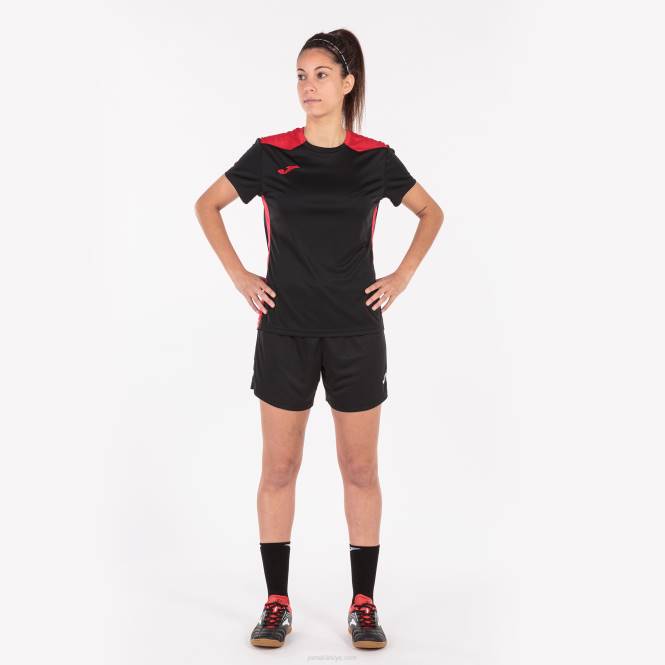 gömlek kısa kollu şampiyonluk vi Joma siyah kırmızı kadınlar 0RJD3648