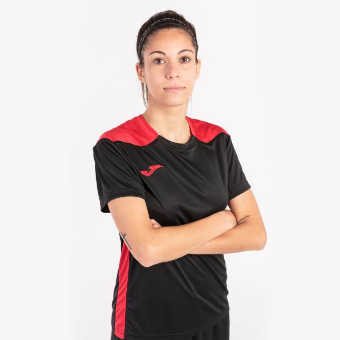 gömlek kısa kollu şampiyonluk vi Joma siyah kırmızı kadınlar 0RJD3648