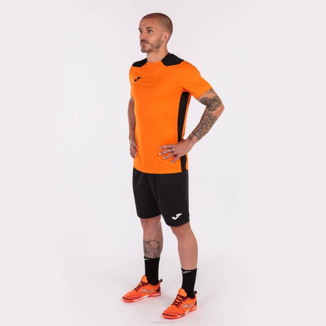 gömlek kısa kollu şampiyonluk vi Joma turuncu siyah erkekler 0RJD1475
