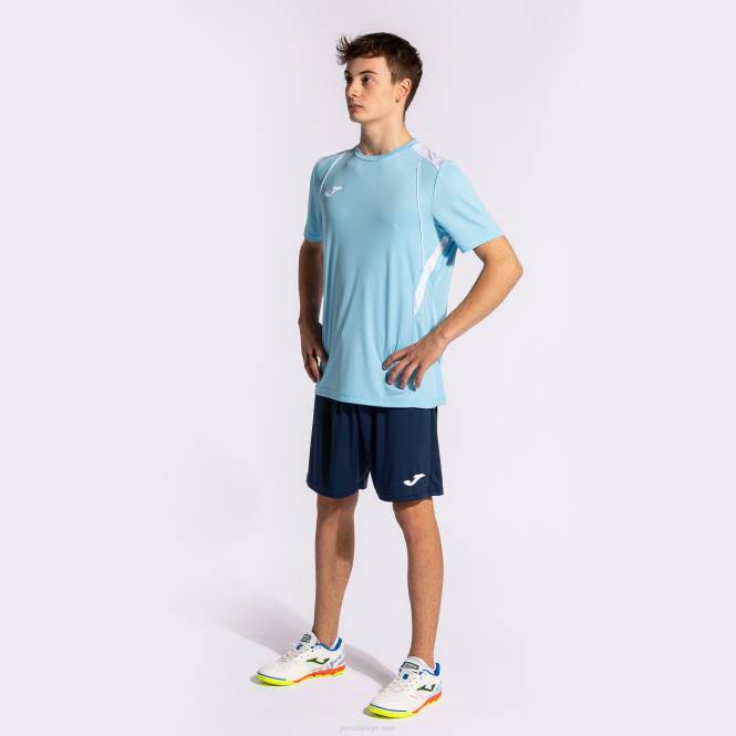 gömlek kısa kollu şampiyonluk vii Joma gök mavisi beyaz erkekler 0RJD1123