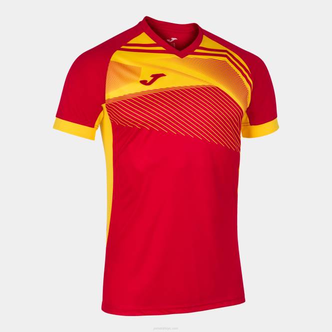 gömlek kısa kollu süpernova ii Joma kırmızı Sarı erkekler 0RJD3162