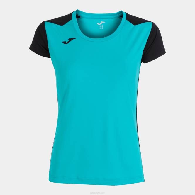 gömlek kısa kollu rekor ii Joma turkuaz siyah kadınlar 0RJD1864