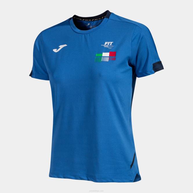 gömlek kısa kollu İtalyan tenis federasyonu Joma Kraliyet mavisi kadınlar 0RJD2058