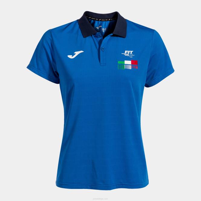 polo gömlek kısa kollu italyan tenis federasyonu Joma Kraliyet mavisi kadınlar 0RJD2057
