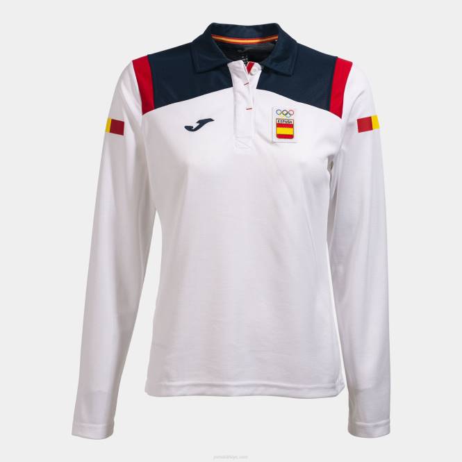 polo gömlek uzun kollu ispanyol olimpiyat komitesi Joma beyaz kadınlar 0RJD3598