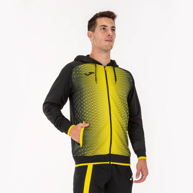 kapüşonlu ceket süpernova Joma siyah Sarı erkekler 0RJD3538