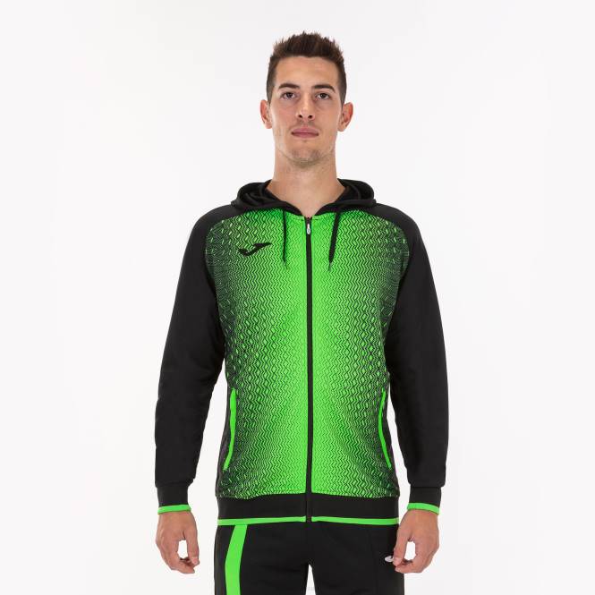 kapüşonlu ceket süpernova Joma siyah floresan yeşil erkekler 0RJD3392