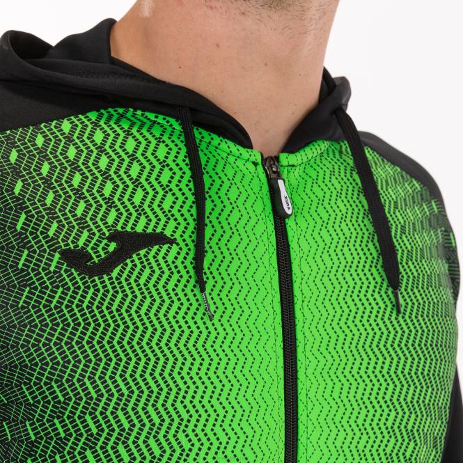 kapüşonlu ceket süpernova Joma siyah floresan yeşil erkekler 0RJD3392