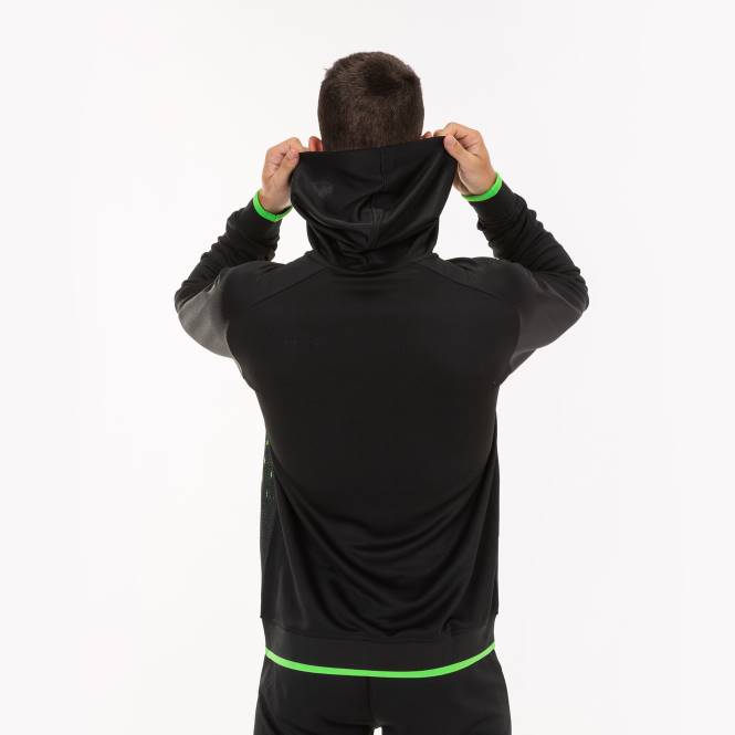 kapüşonlu ceket süpernova Joma siyah floresan yeşil erkekler 0RJD3392