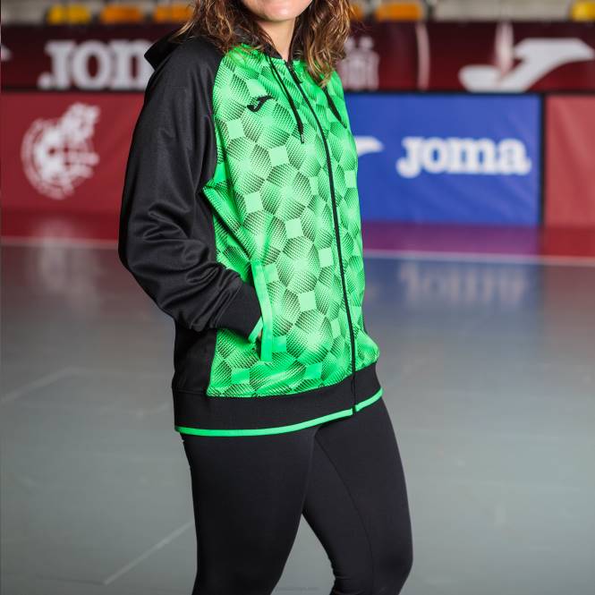 kapüşonlu ceket süpernova iii Joma siyah floresan yeşil kadınlar 0RJD1708