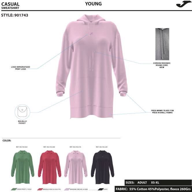 kapüşonlu kazak daphne Joma haki kadınlar 0RJD2506