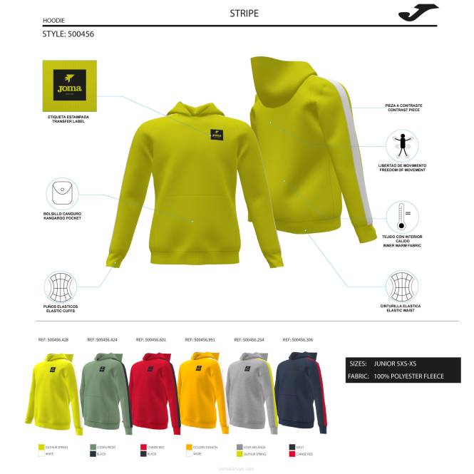 kapüşonlu kazak junior şerit Joma turuncu0RJD2802