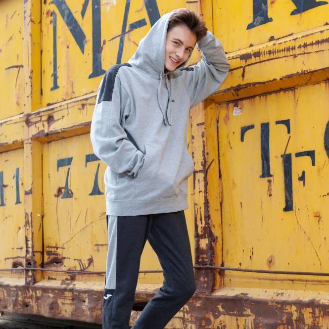 kapüşonlu kazak kentsel sokak Joma melanj grisi erkekler 0RJD3316