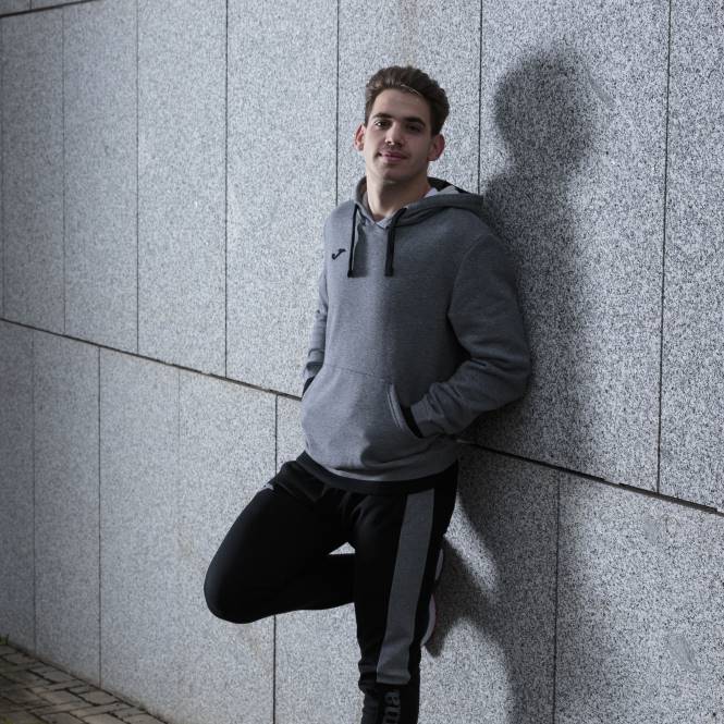 kapüşonlu kazak konfor ii Joma melanj gri siyah erkekler 0RJD4182