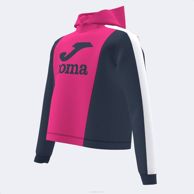 kapüşonlu kazak kız parkı Joma fuşya siyah0RJD4086