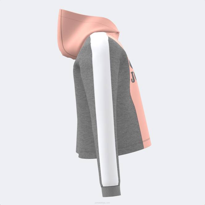 kapüşonlu kazak kız parkı Joma pembe melanj gri0RJD4119