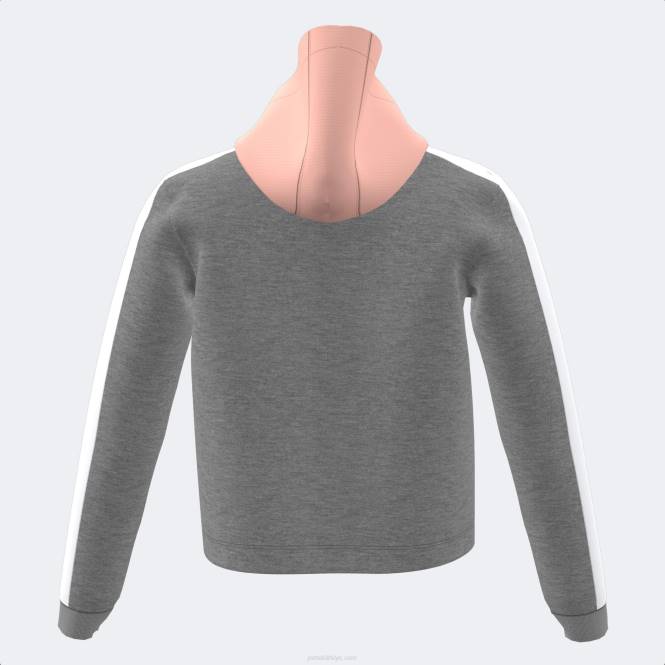 kapüşonlu kazak kız parkı Joma pembe melanj gri0RJD4119